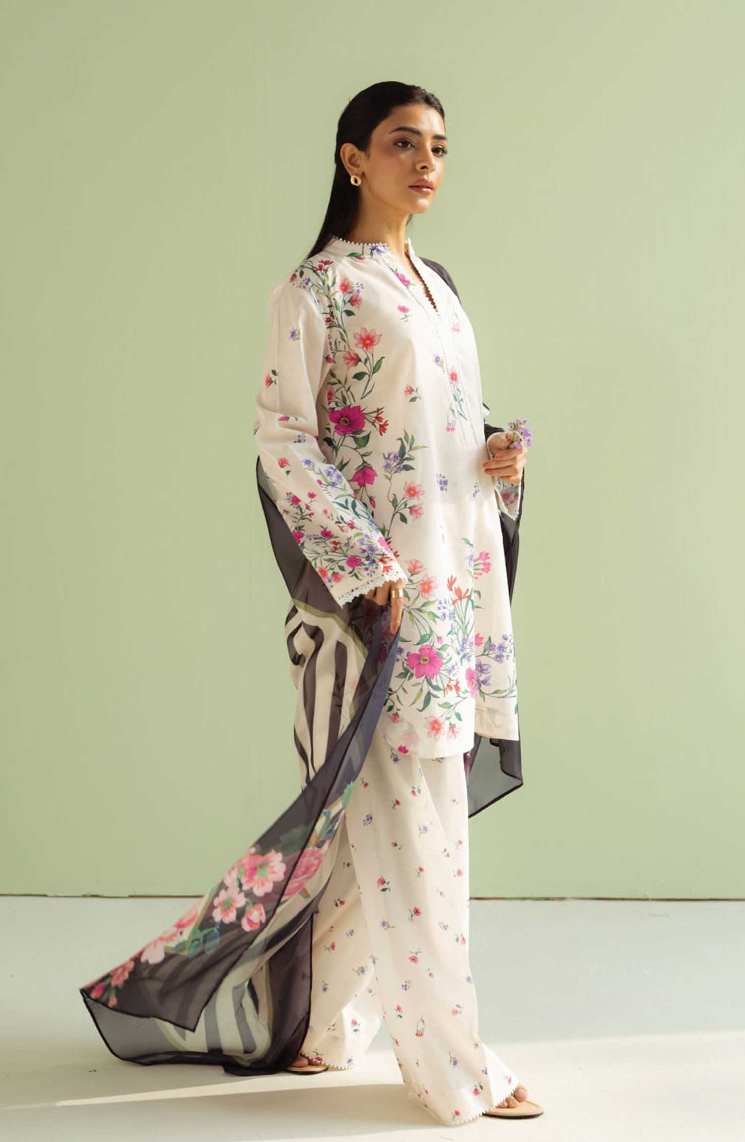 Reena | Swiss Lawn | Unstitched | 3Pcs   3PC